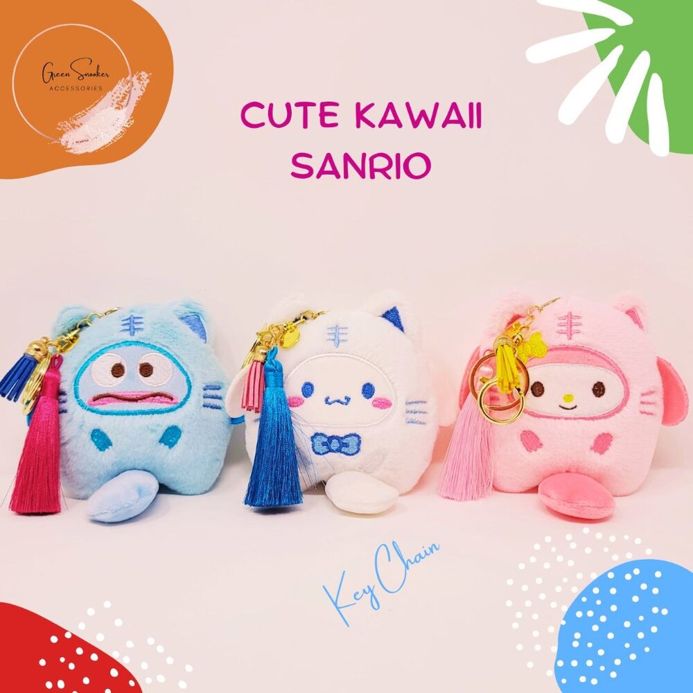 Keychain, Cute Kawaii Sanrio, bag pendant, Set 3 Pc.